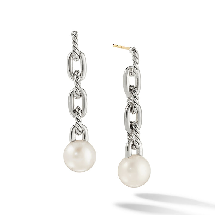 David Yurman - DAVID YURMAN SOLARI CHAIN DROP EARRINGS WITH DIAMONDS AND  PEARLS