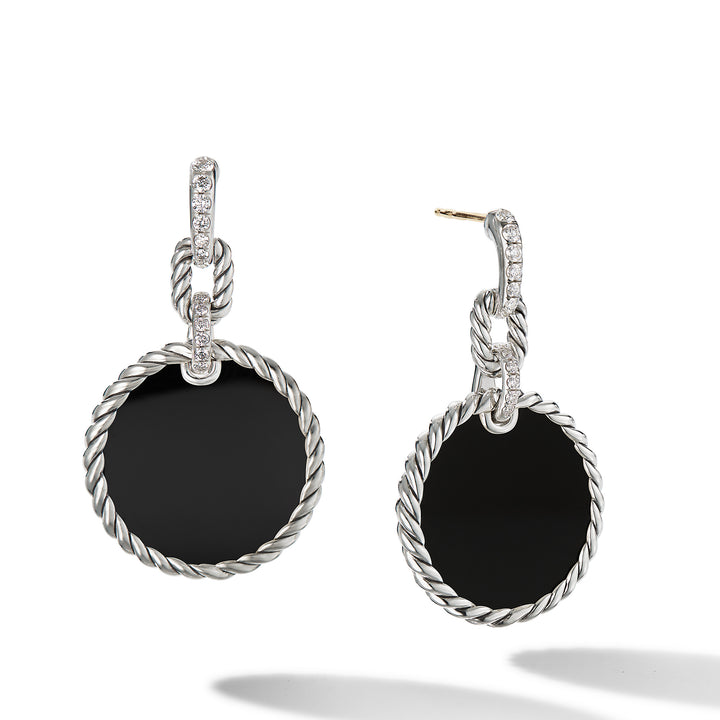 Sterling Silver Trinity Knot Onyx Drop Earrings | My Irish Jeweler