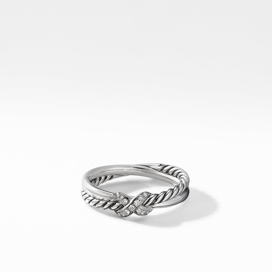 David Yurman Petite X Ring with Pavé Diamonds - R16895DSSADI