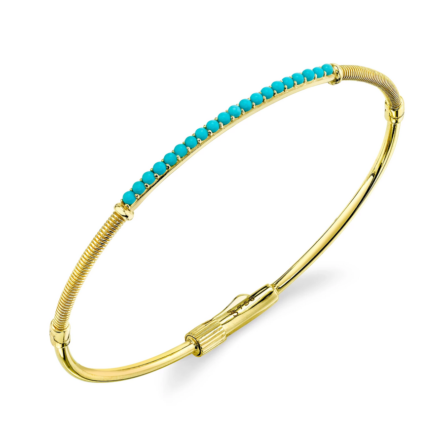 Sloane Street 18k Yellow Gold Turquoise Bracelet- SS-B025E-TQ-Y