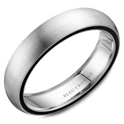 A brushed white gold wedding band. This ring is available in 14K, 18K (White, Yellow & Rose gold), Platinum 950 & Palladium, please call for pricing.