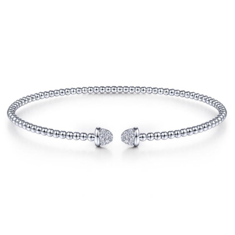 14k White Gold Diamond Bangle