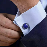 Amethyst Cufflink, Blue Sapphire Cufflink, Sterling Silver Cufflink, Men's Cufflink, Handmade Cufflink, Gemstone Cufflink, Cufflink for popular Men