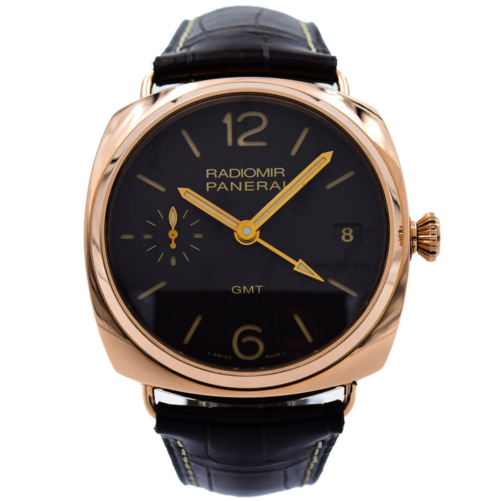 SOLD 12 2019 Panerai Radiomir GMT PAM421 18k Rose Gold Case