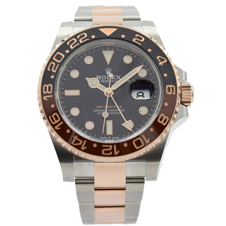 Rolex gmt rose on sale gold two tone