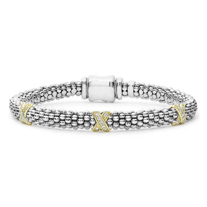 Lagos Caviar Lux Three Diamond X Bracelet - 05-80790-007