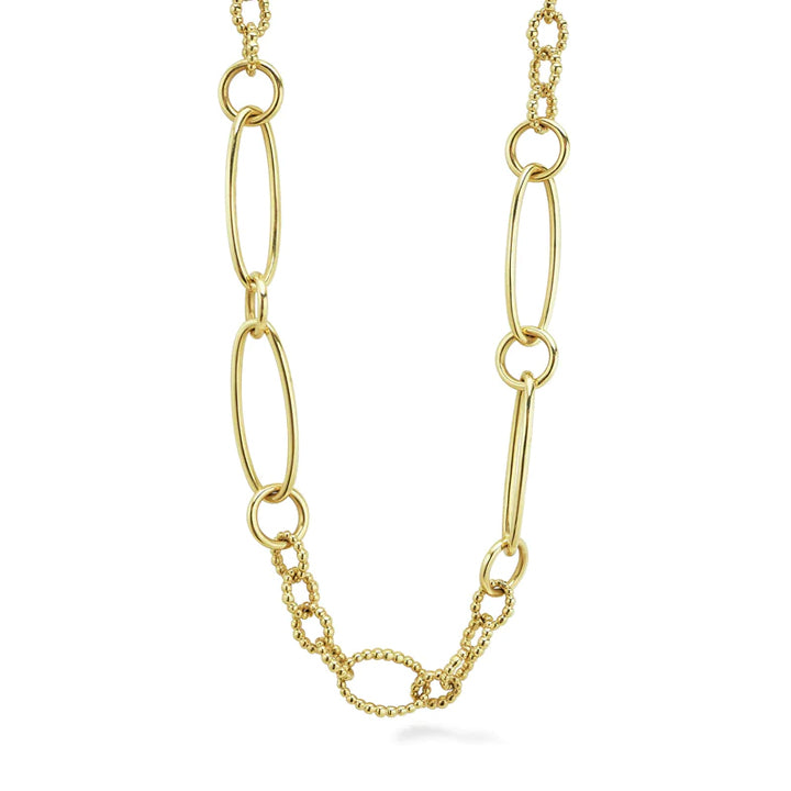 Lagos Signature Caviar 18K Gold Link Necklace - 04-10570-20