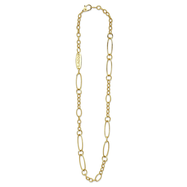 Lagos Signature Caviar 18K Gold Link Necklace - 04-10570-20