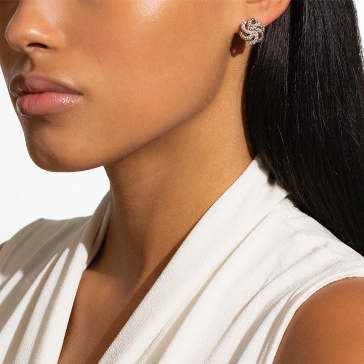 Lagos Love Knot Two Tone Earrings - 01-81647-00