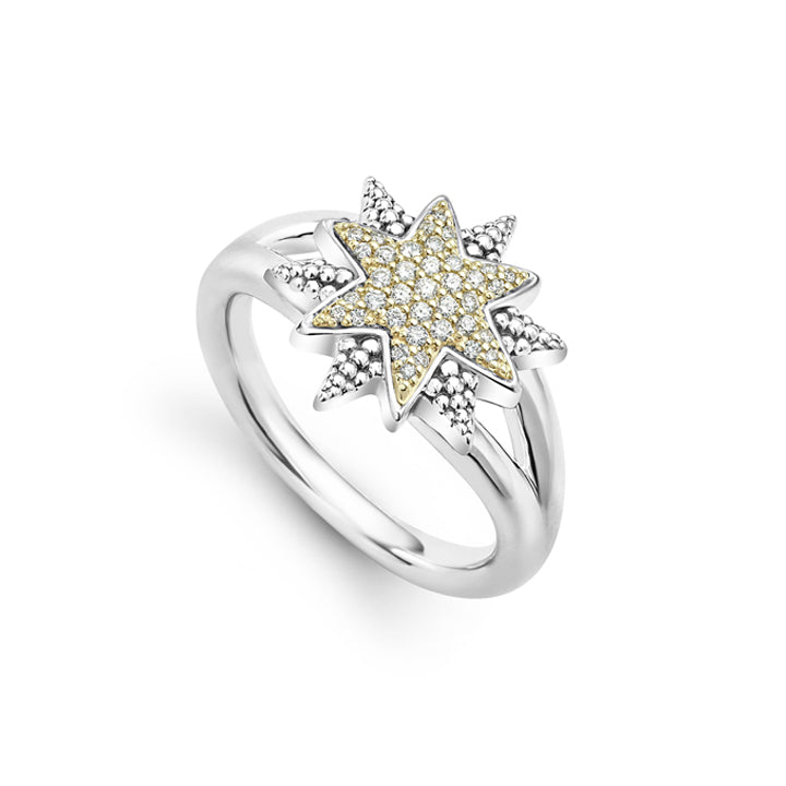 Lagos North Star Two Tone Star Diamond Ring - 02-80611-DD7