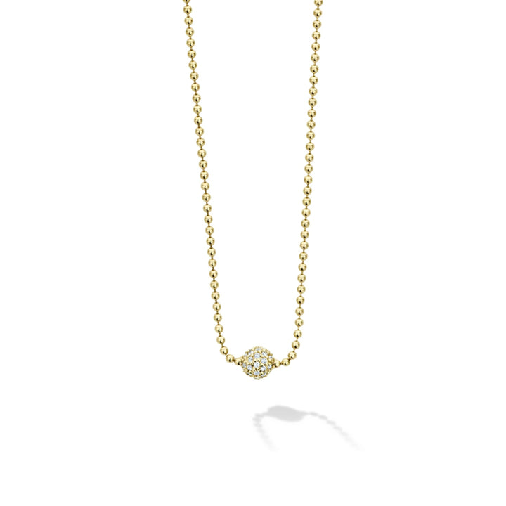 Lagos Covet Gold Diamond Sphere Necklace - 04-10380-00ML