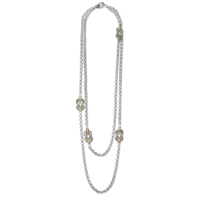 Lagos Newport Four Station Two Tone Knot Necklace- 04-81174-34