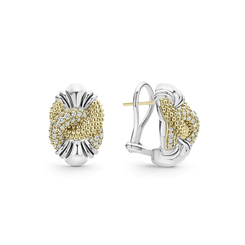 Lagos Caviar Lux Diamond Knot Earrings- 01-81919-DD