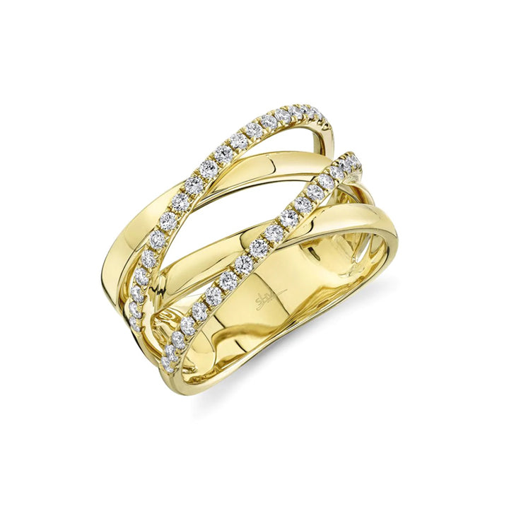 14K Yellow Gold 0.41ct Diamond Bridge Ring - SC55019237