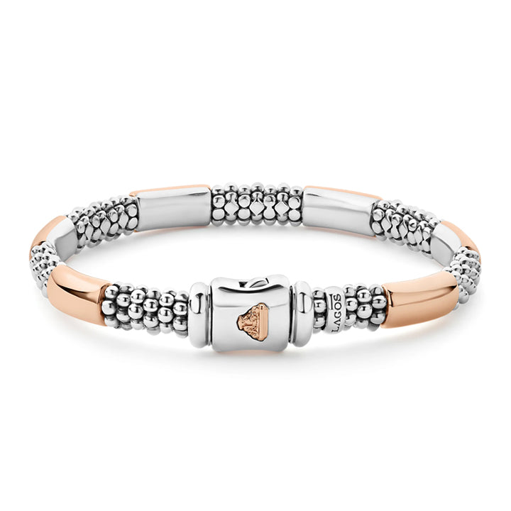 Lagos High Bar Rose Gold Caviar Bracelet - 05-81413-7