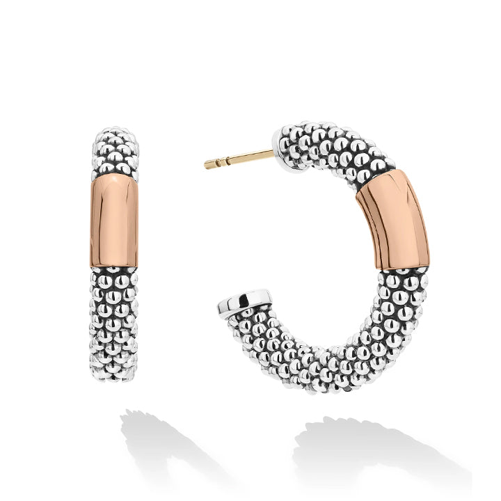 Lagos High Bar Rose Gold Hoop Earrings - 01-81932-00