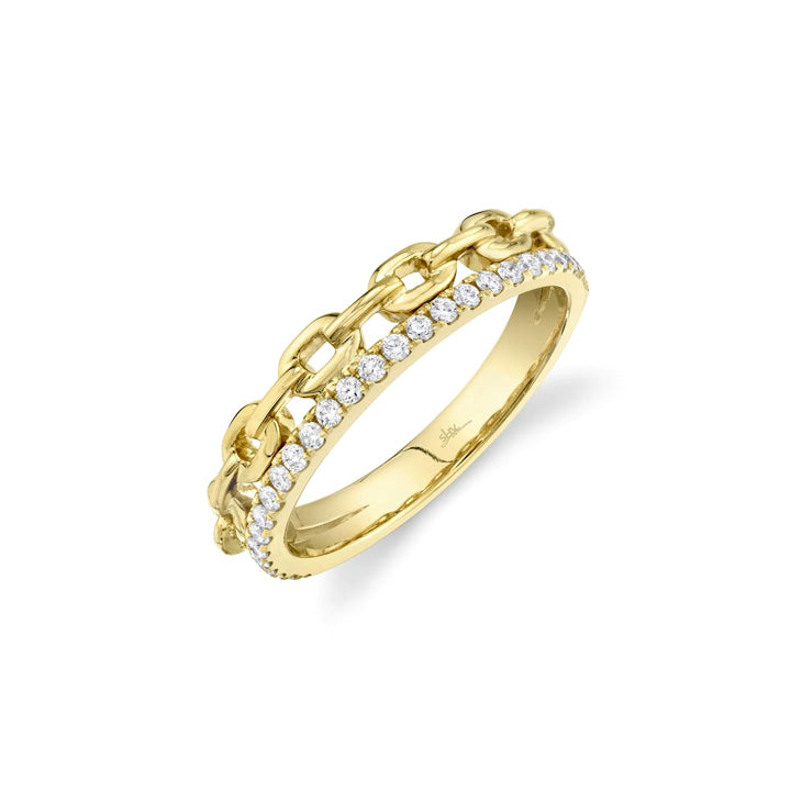 14K Yellow Gold 0.25ctw Diamond Link Ring - SC22005788