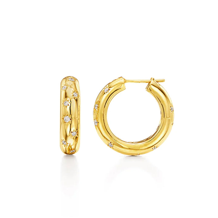 Temple St. Clair 18K Cosmos Hoop Earrings - E11820-COSHP